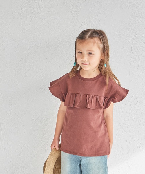 pairmanon(ペアマノン)の「【綿100%】選べるデザイン ガールズフリルトップス(Tシャツ/カットソー・キッズ・ブラック/ライトブルー/ホワイト/ブラウン/ベージュ/パープル/ブルー/ブラック系その他/ブラウン系その他/ホワイト系その他/パープル系その他/ピンク系その他/グリーン系その他/ブルー系その他/ホワイト系その他2/ホワイト系その他3/グリーン系その他2/ピンク系その他2/ピンク系その他3/テラコッタ・150/140/100/80/120/110/90/130)」の9枚目の写真