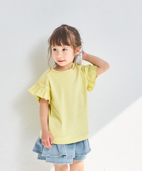 pairmanon(ペアマノン)の「【綿100%】選べるデザイン ガールズフリルトップス(Tシャツ/カットソー・キッズ・ブラック/ライトブルー/ホワイト/ブラウン/ベージュ/パープル/ブルー/ブラック系その他/ブラウン系その他/ホワイト系その他/パープル系その他/ピンク系その他/グリーン系その他/ブルー系その他/ホワイト系その他2/ホワイト系その他3/グリーン系その他2/ピンク系その他2/ピンク系その他3/テラコッタ・150/140/100/80/120/110/90/130)」の11枚目の写真