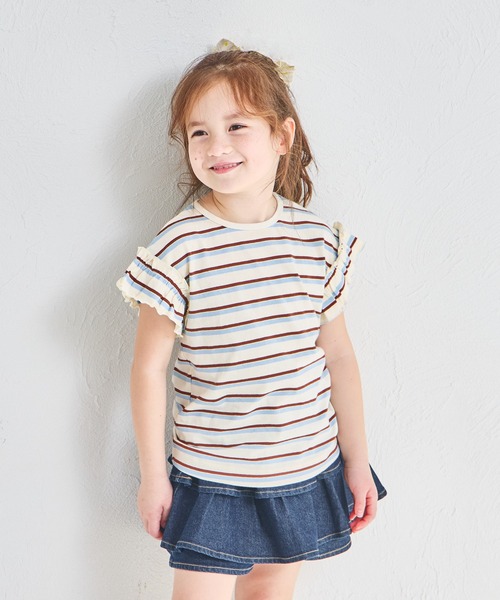 pairmanon(ペアマノン)の「【綿100%】選べるデザイン ガールズフリルトップス(Tシャツ/カットソー・キッズ・ブラック/ライトブルー/ホワイト/ブラウン/ベージュ/パープル/ブルー/ブラック系その他/ブラウン系その他/ホワイト系その他/パープル系その他/ピンク系その他/グリーン系その他/ブルー系その他/ホワイト系その他2/ホワイト系その他3/グリーン系その他2/ピンク系その他2/ピンク系その他3/テラコッタ・150/140/100/80/120/110/90/130)」の15枚目の写真