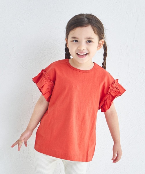 pairmanon(ペアマノン)の「【綿100%】選べるデザイン ガールズフリルトップス(Tシャツ/カットソー・キッズ・ブラック/ライトブルー/ホワイト/ブラウン/ベージュ/パープル/ブルー/ブラック系その他/ブラウン系その他/ホワイト系その他/パープル系その他/ピンク系その他/グリーン系その他/ブルー系その他/ホワイト系その他2/ホワイト系その他3/グリーン系その他2/ピンク系その他2/ピンク系その他3/テラコッタ・150/140/100/80/120/110/90/130)」の10枚目の写真