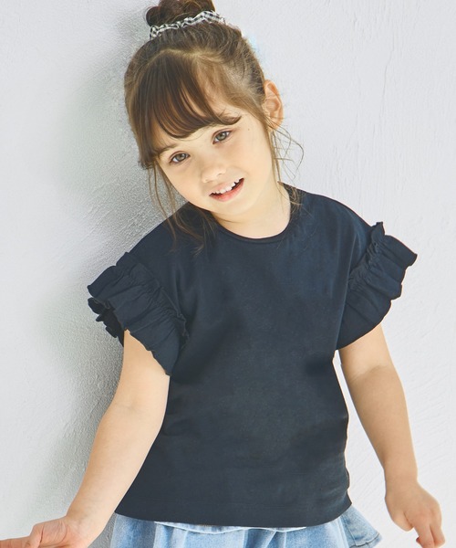 pairmanon(ペアマノン)の「【綿100%】選べるデザイン ガールズフリルトップス(Tシャツ/カットソー・キッズ・ブラック/ライトブルー/ホワイト/ブラウン/ベージュ/パープル/ブルー/ブラック系その他/ブラウン系その他/ホワイト系その他/パープル系その他/ピンク系その他/グリーン系その他/ブルー系その他/ホワイト系その他2/ホワイト系その他3/グリーン系その他2/ピンク系その他2/ピンク系その他3/テラコッタ・150/140/100/80/120/110/90/130)」の6枚目の写真