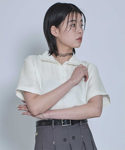 miette(ミエット)の「サマーツイードフリンジポロトップス(Tシャツ/カットソー・レディース・オフホワイト/ブルー/ピンク・FREE)」の21枚目の写真