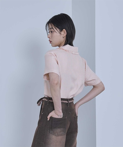 miette(ミエット)の「サマーツイードフリンジポロトップス(Tシャツ/カットソー・レディース・オフホワイト/ブルー/ピンク・FREE)」の11枚目の写真