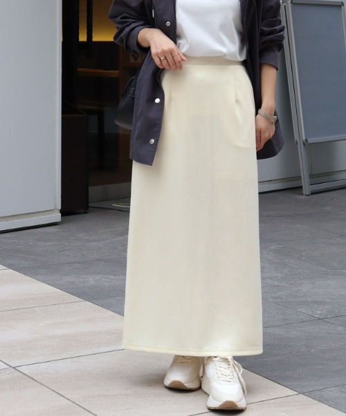 Pierrot（ピエロ）の「スーパーストレッチIラインスカート（スカート・レディース・アイボリー/ブラック/チャコール/ブルー・S/M/PL/PM/L）」の2枚目の写真