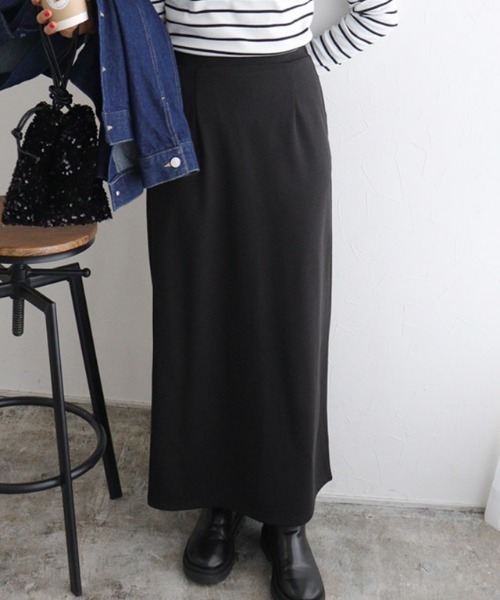 Pierrot（ピエロ）の「スーパーストレッチIラインスカート（スカート・レディース・アイボリー/ブラック/チャコール/ブルー・S/M/PL/PM/L）」の3枚目の写真