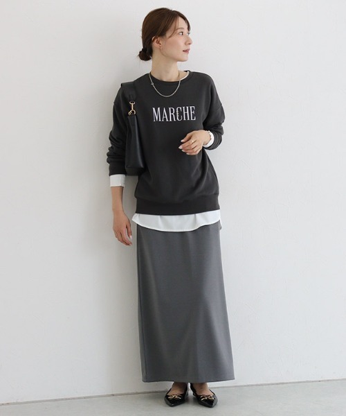 Pierrot（ピエロ）の「スーパーストレッチIラインスカート（スカート・レディース・アイボリー/ブラック/チャコール/ブルー・S/M/PL/PM/L）」の15枚目の写真