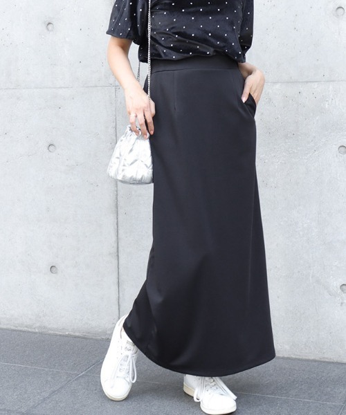 Pierrot（ピエロ）の「スーパーストレッチIラインスカート（スカート・レディース・アイボリー/ブラック/チャコール/ブルー・S/M/PL/PM/L）」の18枚目の写真