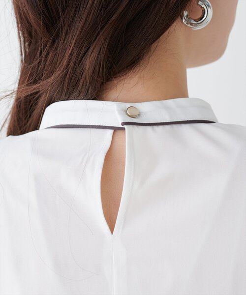 natural couture（ナチュラルクチュール）の「【WEB限定】マルチWAYボウタイ配色ブラウス（シャツ/ブラウス・レディース・アイボリー/ミント/ライトベージュ/ピンクベージュ/サックスブルー/チャコールグレー・FREE）」の13枚目の写真