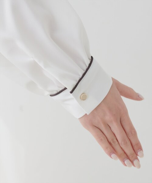 natural couture（ナチュラルクチュール）の「【WEB限定】マルチWAYボウタイ配色ブラウス（シャツ/ブラウス・レディース・アイボリー/ミント/ライトベージュ/ピンクベージュ/サックスブルー/チャコールグレー・FREE）」の12枚目の写真