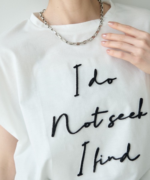Shelly island(シェリーアイランド)の「刺繍ロゴフレンチ袖Tシャツ(Tシャツ/カットソー・レディース・ブラック/ホワイト・FREE)」の18枚目の写真