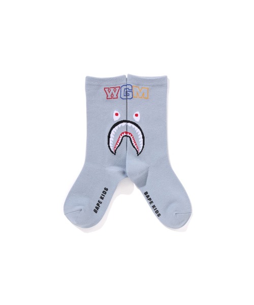 A BATHING APE（アベイシングエイプ）の「SHARK SOCKS（ソックス/靴下・キッズ・サックスブルー/イエロー/グリーン・MEDIUM/LARGE/SMALL）」の5枚目の写真