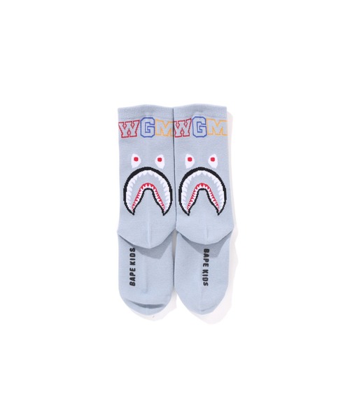 A BATHING APE（アベイシングエイプ）の「SHARK SOCKS（ソックス/靴下・キッズ・サックスブルー/イエロー/グリーン・MEDIUM/LARGE/SMALL）」の8枚目の写真