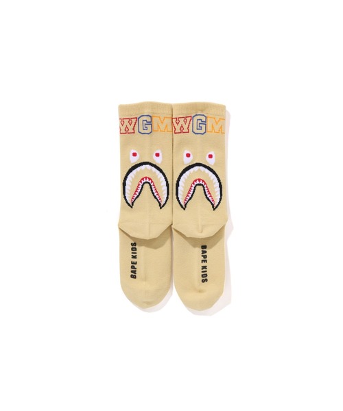 A BATHING APE（アベイシングエイプ）の「SHARK SOCKS（ソックス/靴下・キッズ・サックスブルー/イエロー/グリーン・MEDIUM/LARGE/SMALL）」の9枚目の写真
