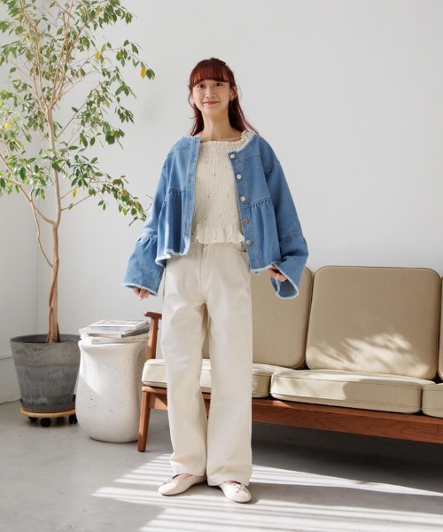 flower（フラワー）の「フラワーエンブロイダリーブラウス（シャツ/ブラウス・レディース・イエロー/ホワイト・FREE）」の10枚目の写真