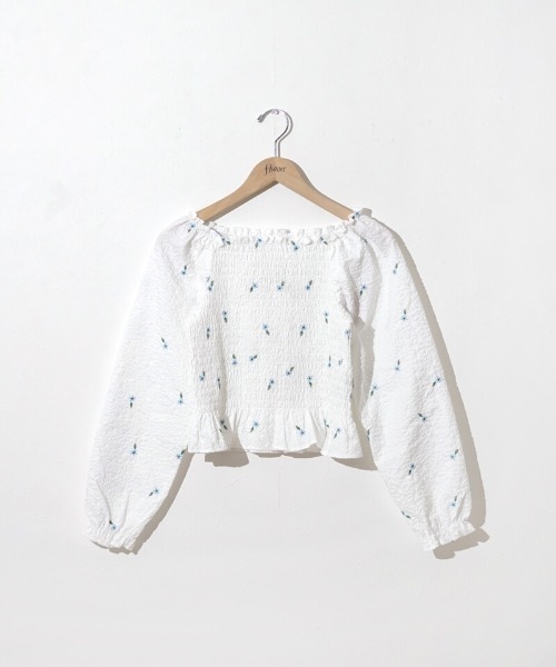 flower（フラワー）の「フラワーエンブロイダリーブラウス（シャツ/ブラウス・レディース・イエロー/ホワイト・FREE）」の11枚目の写真