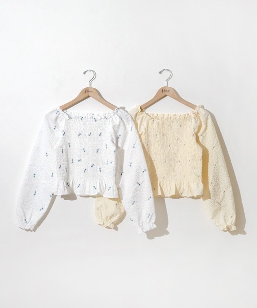 flower（フラワー）の「フラワーエンブロイダリーブラウス（シャツ/ブラウス・レディース・イエロー/ホワイト・FREE）」の13枚目の写真