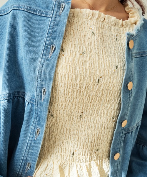 flower（フラワー）の「フラワーエンブロイダリーブラウス（シャツ/ブラウス・レディース・イエロー/ホワイト・FREE）」の8枚目の写真