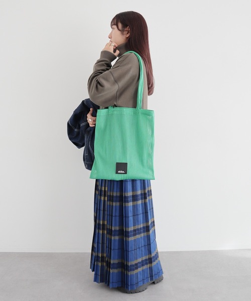 CRAFT STANDARD BOUTIQUE（クラフトスタンダードブティック）の「akha. ストライプメッシュトートバッグ ◆（トートバッグ・レディース・グレー/ブラック/レッド/グリーン・FREE）」の7枚目の写真