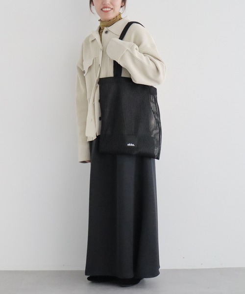 CRAFT STANDARD BOUTIQUE（クラフトスタンダードブティック）の「akha. ストライプメッシュトートバッグ ◆（トートバッグ・レディース・グレー/ブラック/レッド/グリーン・FREE）」の9枚目の写真