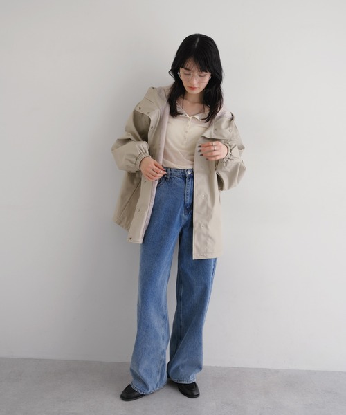 andme（アンドミー）の「【新色追加】ヘンリーネックシアートップス（Tシャツ/カットソー・レディース・ブラック/アイボリー/オフホワイト/グレー/ピンク/ダークベージュ/イエロー・FREE）」の20枚目の写真