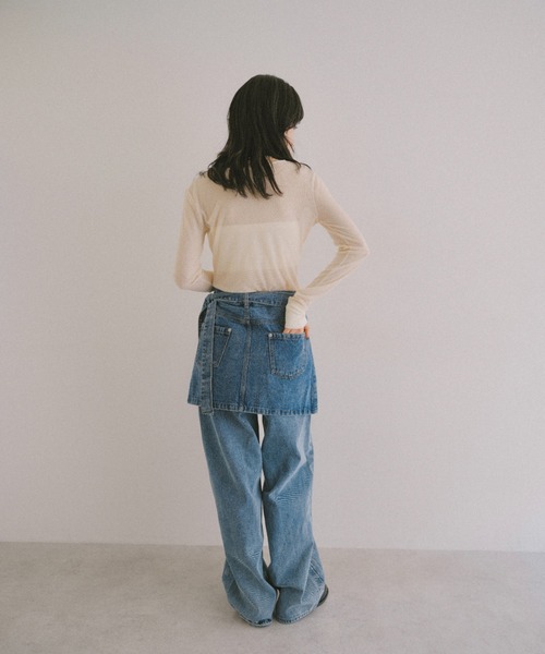 andme（アンドミー）の「【新色追加】ヘンリーネックシアートップス（Tシャツ/カットソー・レディース・ブラック/アイボリー/オフホワイト/グレー/ピンク/ダークベージュ/イエロー・FREE）」の16枚目の写真