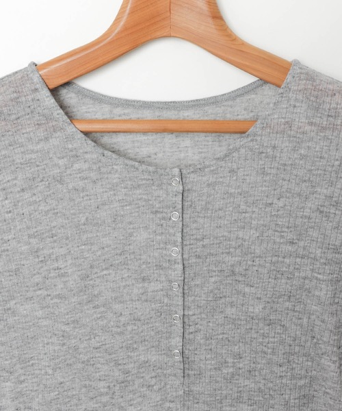 セール】ヘンリーネックシアートップス（Tシャツ/カットソー