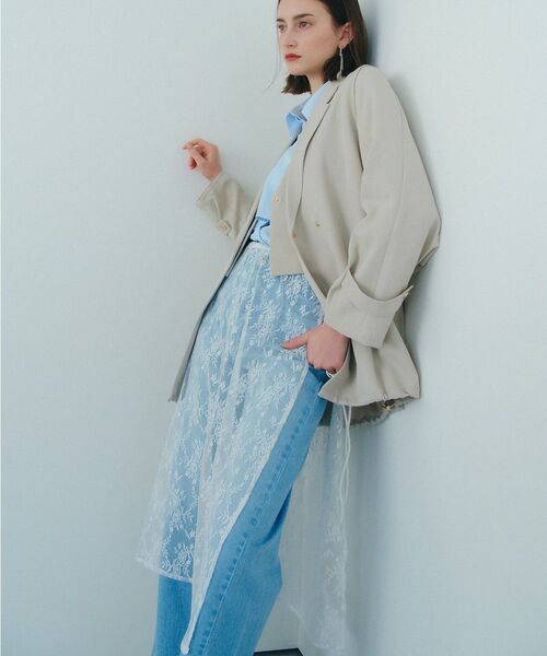 YECCA VECCA（イェッカヴェッカ）の「サイドリボンレースレイヤードスカート（スカート・レディース・アイボリー/ブラック・FREE）」の22枚目の写真