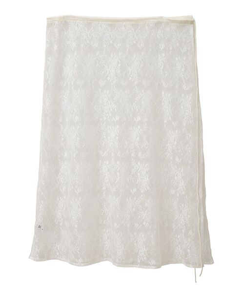 YECCA VECCA（イェッカヴェッカ）の「サイドリボンレースレイヤードスカート（スカート・レディース・アイボリー/ブラック・FREE）」の5枚目の写真