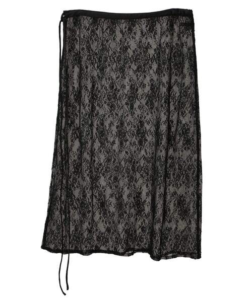 YECCA VECCA（イェッカヴェッカ）の「サイドリボンレースレイヤードスカート（スカート・レディース・アイボリー/ブラック・FREE）」の11枚目の写真