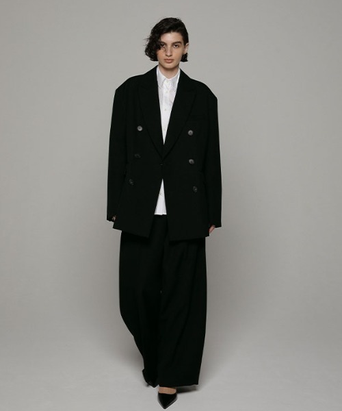 ETRE TOKYO(エトレトウキョウ)の「SANTEダブルブレストボクシージャケット(テーラードジャケット・レディース・ブラック/グレー・M/S)」の8枚目の写真