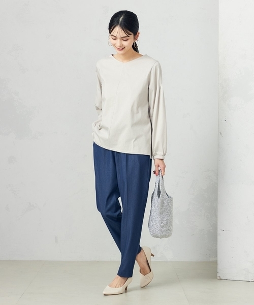 a.v.v（アーヴェヴェ）の「【イージーケア/ストレッチ】美ラクるイージーテーパードパンツ（その他パンツ・レディース・ブラック/ネイビー/グレー/ブルー・40/38/36/34/42）」の11枚目の写真