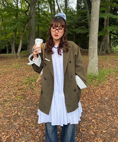 en CAnAF（エンカナフ）の「【春夏に使える万能アイテム！】 ティアード ノースリーブ ボリューム チュニック ワンピース ミニ丈 春服 夏服（ワンピース・レディース・オリーブ/ブラック/スカイブルー/ホワイト/ネイビー/ピンク/ブラウン・フリー）」の13枚目の写真