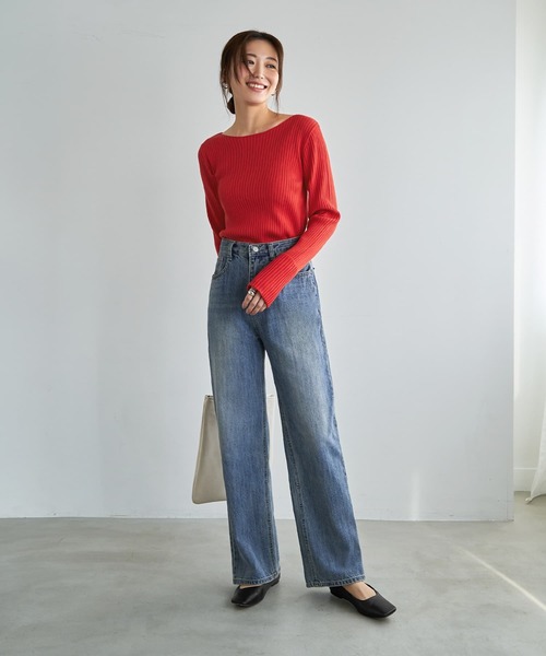 STYLE DELI(スタイルデリ)の「ブリーチストレートデニム(デニムパンツ・レディース・ライトブルー・SMALL/MEDIUM/LARGE)」の10枚目の写真