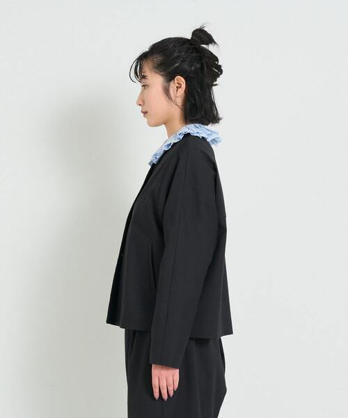 セール】【セットアップ】ノーカラージャケット（ノーカラー