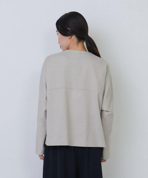 conges payes ADIEU TRISTESSE(コンジェ ペイエ アデュートリステス)の「【3月お気に入り登録ブランド内5位】【セットアップ】ノーカラージャケット(ノーカラージャケット・レディース・ブラック/グレー・38)」の14枚目の写真