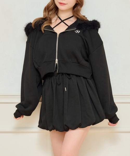 apres jour(アプレジュール)の「バルーンスウェットスカパン(スカート・レディース・ブラック/アイボリー/オートミール・フリー/X-LARGE)」の3枚目の写真