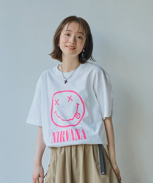 NIRVANA(ニルヴァーナ)の「【RS別注】NIRVANA H/S-T(Tシャツ/カットソー・レディース・オフホワイト/ダークグレー/その他1/ライトピンク・M/L)」の5枚目の写真