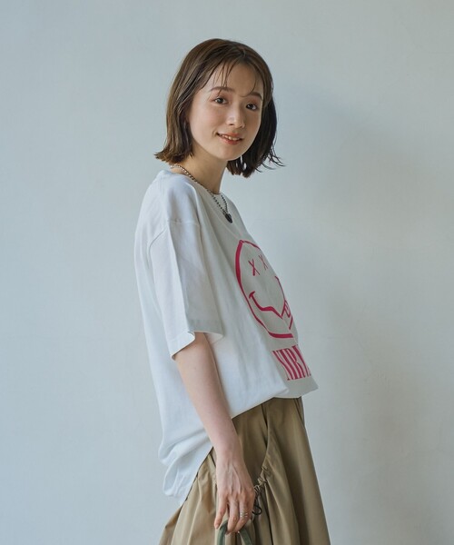 NIRVANA(ニルヴァーナ)の「【RS別注】NIRVANA H/S-T(Tシャツ/カットソー・レディース・オフホワイト/ダークグレー/その他1/ライトピンク・M/L)」の6枚目の写真