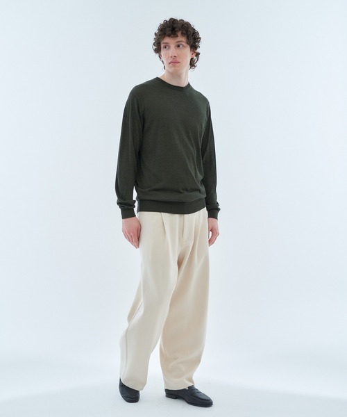 ESTNATION(エストネーション)の「ESTNATION / NEW シルク クルーネックニット(ニット/セーター・メンズ・チャコールグレー/ダークグリーン/ネイビー・MEDIUM/LARGE)」の7枚目の写真