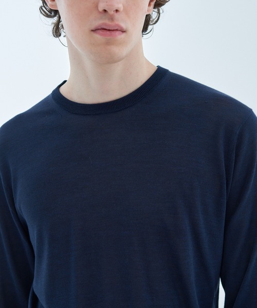 ESTNATION(エストネーション)の「ESTNATION / NEW シルク クルーネックニット(ニット/セーター・メンズ・チャコールグレー/ダークグリーン/ネイビー・MEDIUM/LARGE)」の13枚目の写真