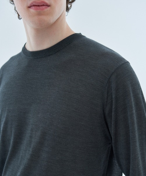 ESTNATION(エストネーション)の「ESTNATION / NEW シルク クルーネックニット(ニット/セーター・メンズ・チャコールグレー/ダークグリーン/ネイビー・MEDIUM/LARGE)」の16枚目の写真