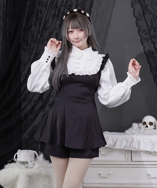Pal elfy(パルエルフィー)の「コットンレースメイドコンビネゾン(ワンピース・レディース・ブラック系その他/ブラック系その他2/ブラック・LARGE/フリー)」の18枚目の写真