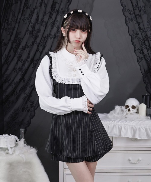 Pal elfy(パルエルフィー)の「コットンレースメイドコンビネゾン(ワンピース・レディース・ブラック系その他/ブラック系その他2/ブラック・LARGE/フリー)」の7枚目の写真