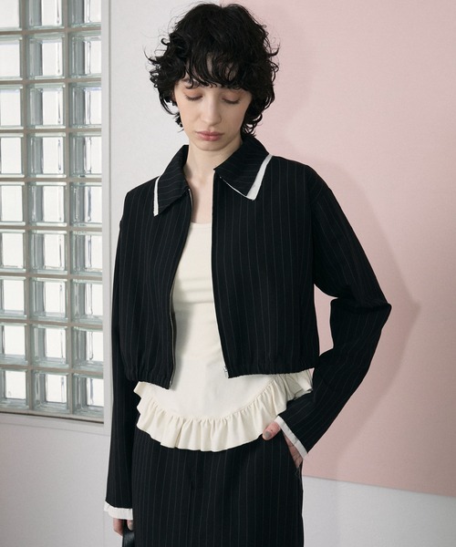 le ELMi（ルエルミ）の「Round hem frill ballet neck tee / ラウンド裾フリル バレエネック カットソー（Tシャツ/カットソー・レディース・ブラック/オフホワイト・FREE）」の7枚目の写真