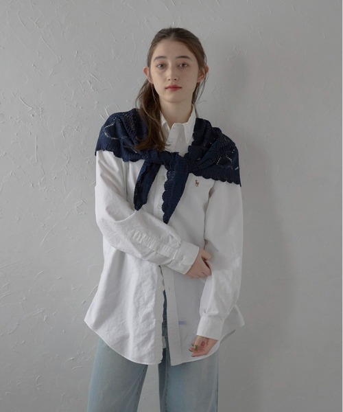 セール】【MINERTE】patterned knit scarf / 柄編みニットスカーフ