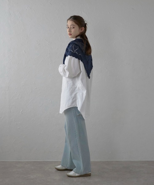 セール】【MINERTE】patterned knit scarf / 柄編みニットスカーフ