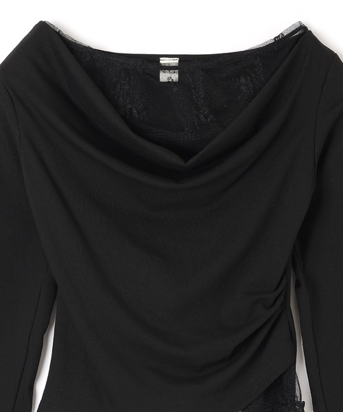 M DOLLY(エムドリー)の「accent lace tops/アクセントレーストップス(Tシャツ/カットソー・レディース・ブラック/ホワイト・S/M)」の14枚目の写真