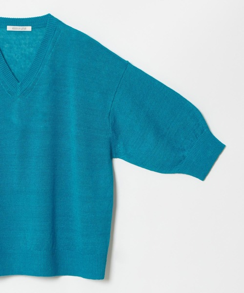 HOUSE OF LOTUS(ハウスオブロータス)の「ピュアリネンプルオーバー(ニット/セーター・レディース・ターコイズブルー/ピンク/ベージュ・M)」の5枚目の写真