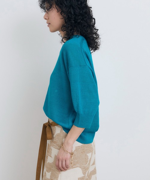 HOUSE OF LOTUS(ハウスオブロータス)の「ピュアリネンプルオーバー(ニット/セーター・レディース・ターコイズブルー/ピンク/ベージュ・M)」の11枚目の写真
