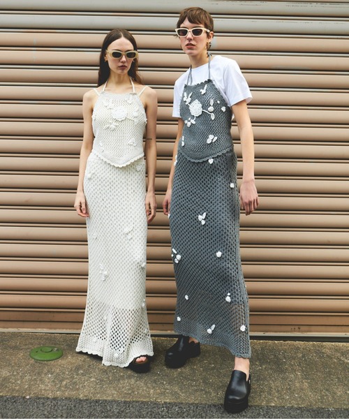 MAISON SPECIAL(メゾンスペシャル)の「Motif Skirt/モチーフスカート■セットアップ対応■(スカート・レディース・ホワイト/グレー・38/36)」の5枚目の写真